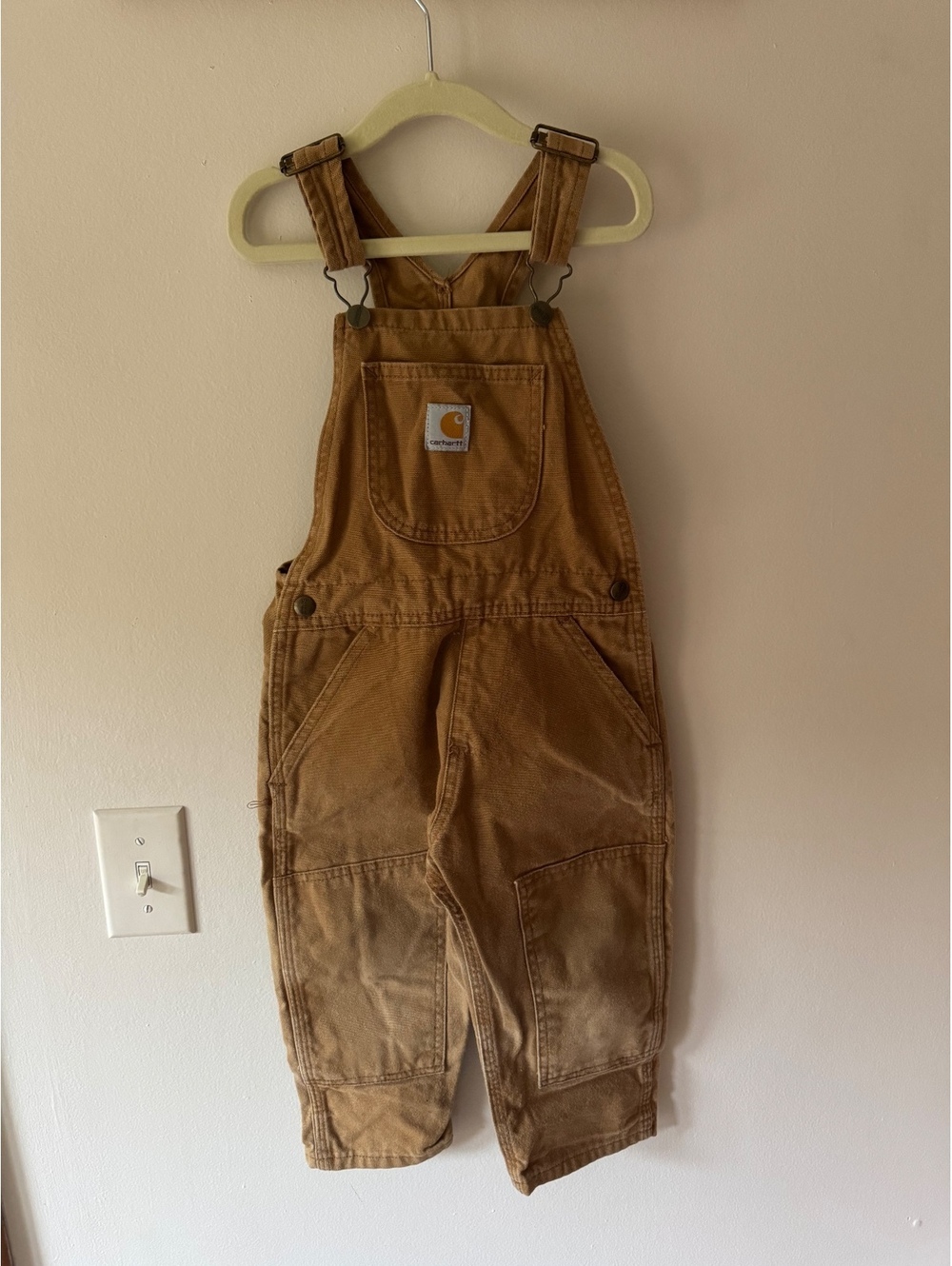 Vintage Carhartt Tan Bibs Overalls 3T